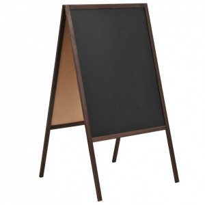 Tablă neagră cu două fețe, lemn cedru, verticală, 60 x 80 cm