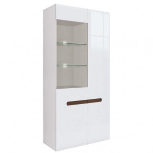 Azteca 015 vitrina reg1w1d/21/9 white/white high gloss