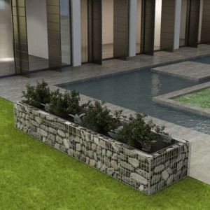Jardinieră gabion din oțel, 360 x 90 x 50 cm