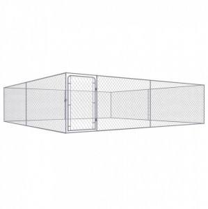 Padoc pentru câini de exterior 4 x 4 x 1 m, oțel galvanizat