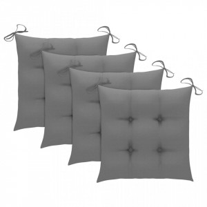 Perne de scaun, 4 buc., gri, 40 x 40 x 7 cm, textil