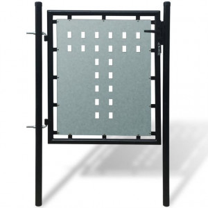 Poartă neagră pentru gard 100 x 150 cm