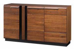 Porti 45 (dulap3d) antique oak/black glass