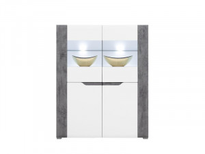 Brando b4 vitrina white/beton/white high gloss
