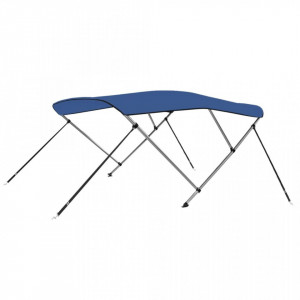 Parasolar barcă Bimini 3 arcuri, albastru, 183 x 180 x 140 cm