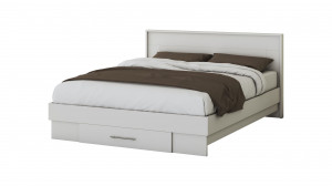 Pat Beta cu Saltea, Alb, 160x200 cm, suport saltea inclus