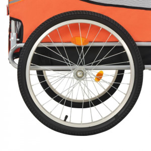 Remorcă de bicicletă pentru câini, portocaliu și gri