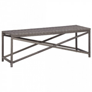 Bancă de grădină, gri, 120 cm, poliratan