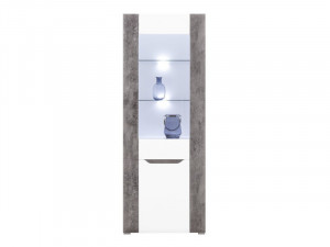 Brando b5 vitrina l/p white/beton/white high gloss