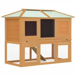 Cușcă pentru iepuri și alte animale, 2 niveluri, lemn