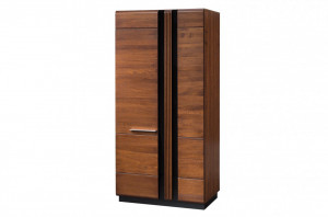 Porti 70 (dulap 2d) antique oak/black glass