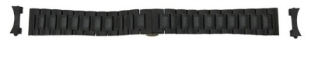 Bratara neagră deployant capat drept si curbat 24mm