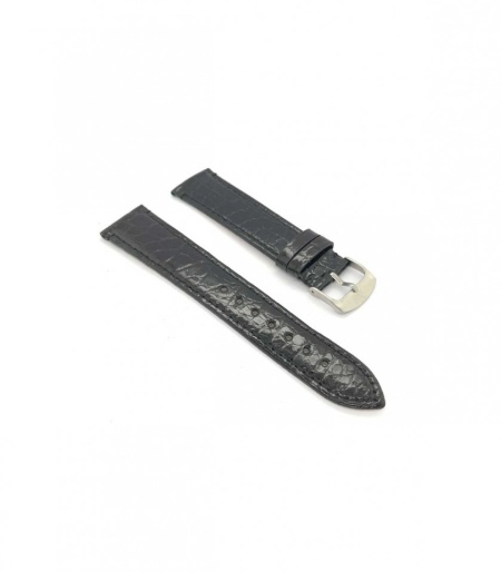 Curea crocodil veritabil neagră, căptușită, plată 20mm -4300120