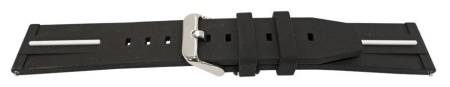 Curea silicon negru cu dunga albă, telescop QR 22mm -62010