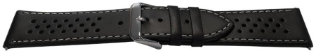 Curea model olimpic perforata neagra cu alb 22mm - 51503