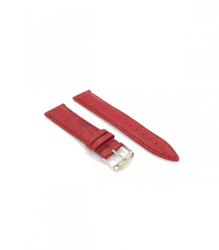 Curea piele roșie model crocodil QR 22mm - 4240422