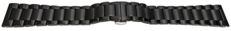 Bratara neagră deployant capat drept 18mm - 57126