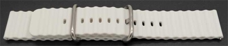 Curea silicon albă cutata cu telescop QR 22mm - 63056