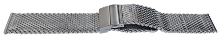 Bratara milaneza argintie cu deployant 22mm -59016