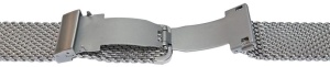 Bratara milaneza argintie cu deployant 22mm -59016