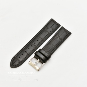 Curea hibrid silicon si piele model crocodil neagra 22mm - 4200122