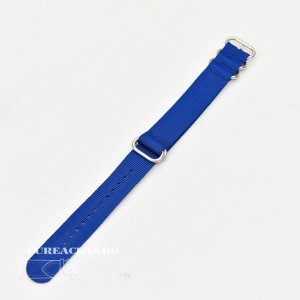 Curea NATO albastră 20mm catarame zulu argintii -4090520