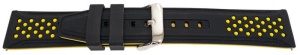 Curea silicon doua culori negru cu galben, telescop QR, 24mm -62009