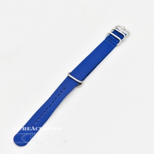 Curea NATO albastră 22mm catarame zulu argintii -4090522