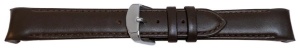Curea piele lina capat curbat maron inchis 18mm - 58004