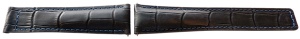 Curea tip Tag Heuer neagra cusătură albastră 22mm - 52533