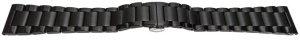 Bratara neagră deployant capat drept 22mm - 57128