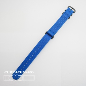 Curea NATO albastra 22mm catarame zulu negre -52977