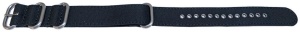Curea NATO neagră canvas 20mm catarame zulu argintii -57206