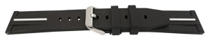 Curea silicon negru cu dunga albă, telescop QR 22mm -62010