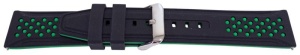 Curea silicon doua culori negru cu verde, telescop QR, 22mm -62005