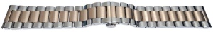 Bratara bicolora rose gold argintie deployant capat drept 22mm - 57136