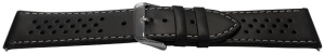 Curea model olimpic perforata neagra cu alb 24mm - 51504