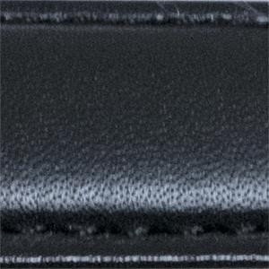 Curea piele lina capat curbat neagra 22mm - 58002