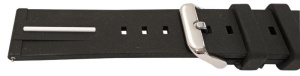 Curea silicon negru cu dunga albă, telescop QR 22mm -62010