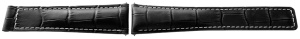 Curea tip Tag Heuer neagra cusătură albă 22mm - 52532