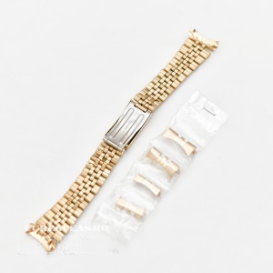 Bratara metalica reglabila aurie model Rolex capete curbate 18-22mm - 51366