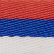 Curea NATO multicolora alb/rosu/albastru 22mm catarame argintii -54070