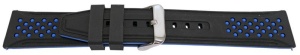 Curea silicon doua culori negru cu albastru, telescop QR, 22mm -62002