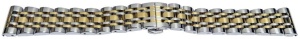 Bratara argintie cu auriu 7 rânduri cu deployant 20mm - 57123