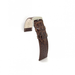 Curea crocodil veritabil maro, căptușită, plată 18mm -4300118