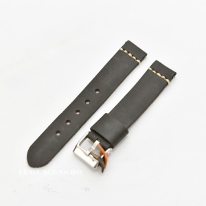 Curea piele neagră vintage cusatură albă QR 20mm -3922001