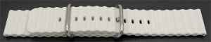 Curea silicon albă cutata cu telescop QR 22mm - 63056
