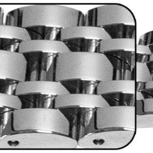 Bratara argintie 7 rânduri cu deployant 24mm - 57109