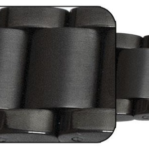 Bratara neagră deployant capat drept 18mm - 57126