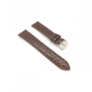 Curea crocodil veritabil maro, căptușită, plată 20mm -4300120